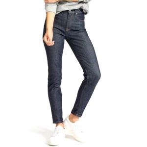 Everlane high-rise skinny ankle jean in dark indigo wash